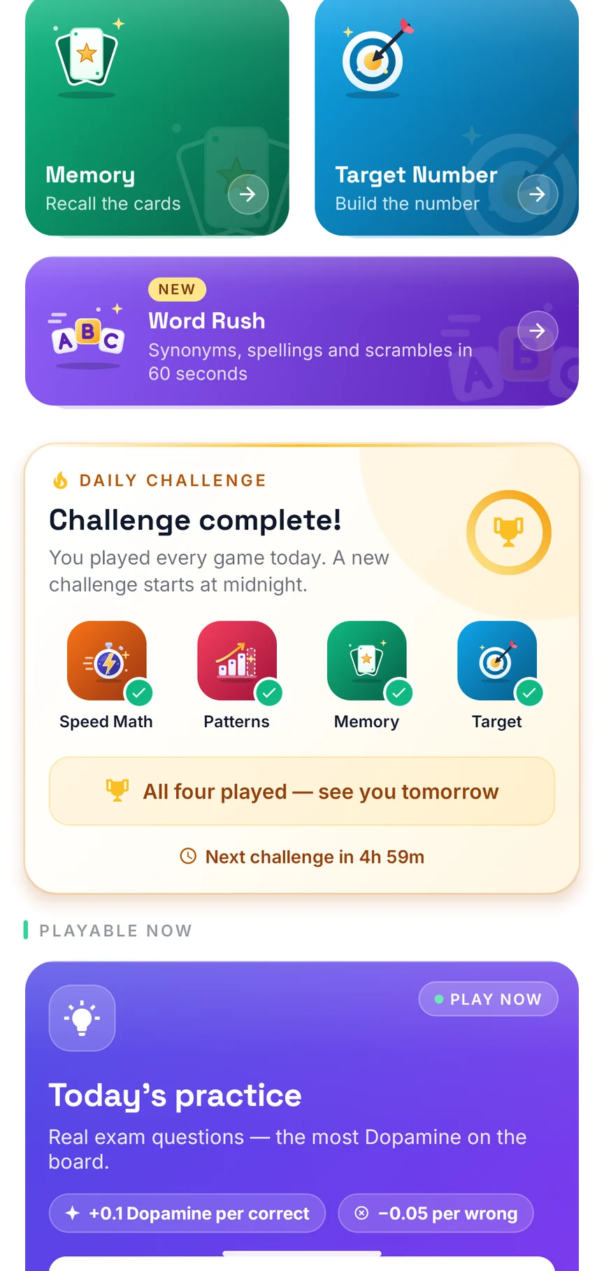 The Daily Challenge card