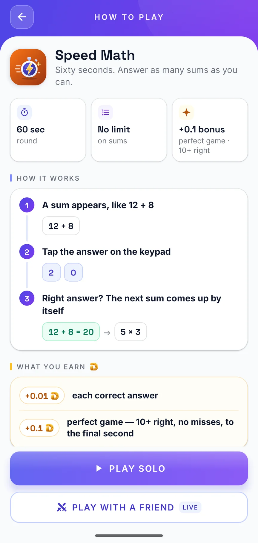 Speed Math in play
