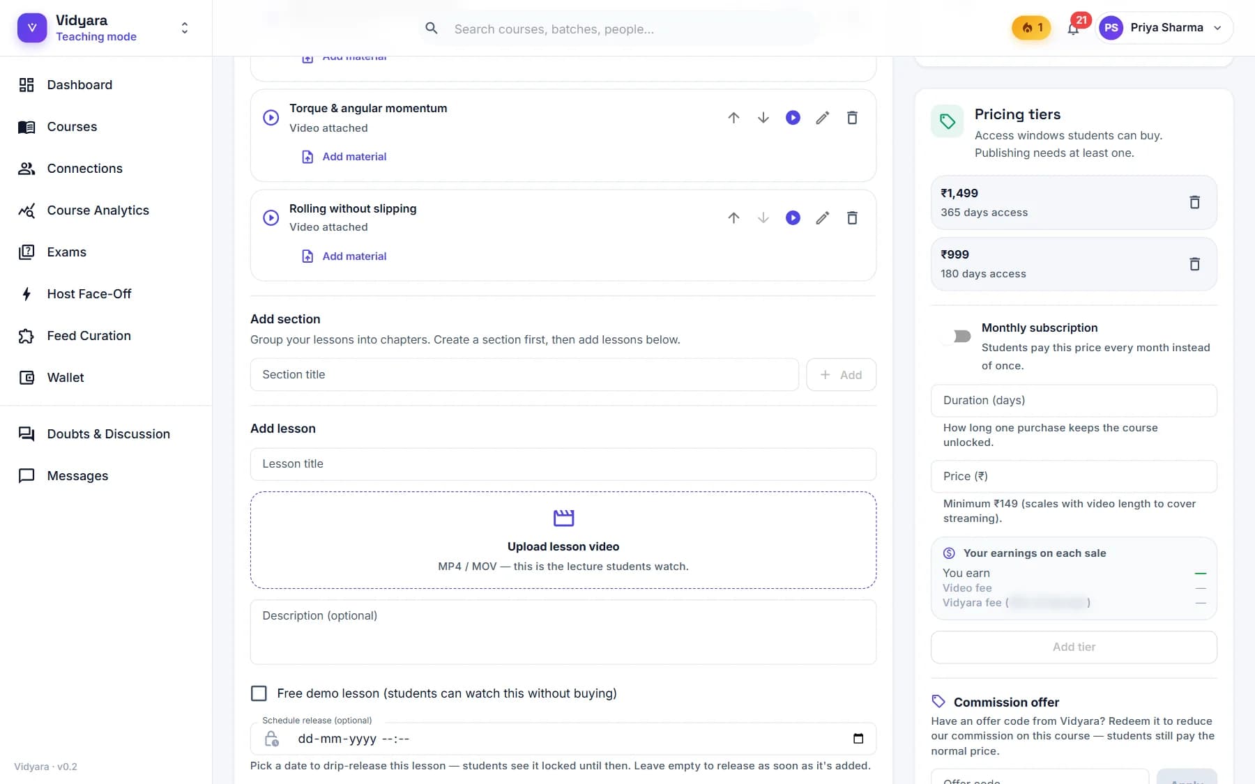 Pricing tiers with the earnings preview